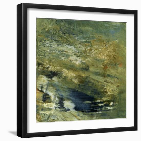 Encaustic Tile in Green VI-Sharon Gordon-Framed Art Print