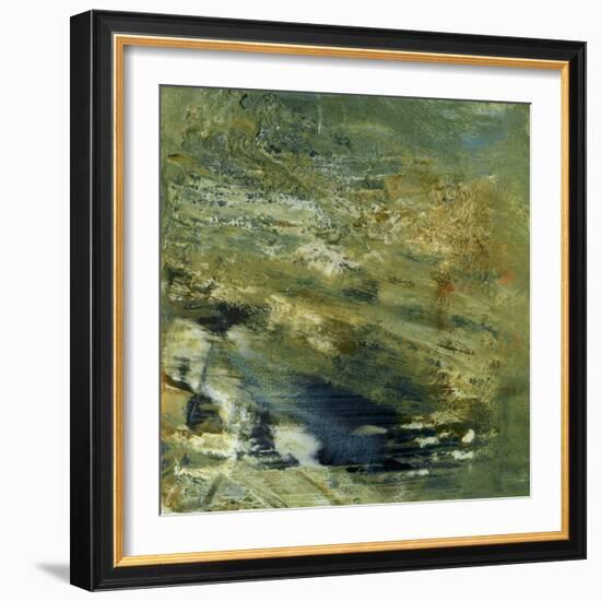 Encaustic Tile in Green VI-Sharon Gordon-Framed Art Print