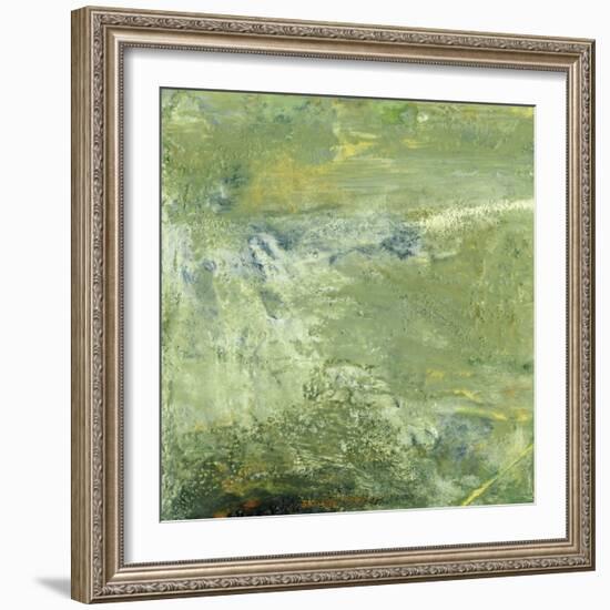 Encaustic Tile in Green VII-Sharon Gordon-Framed Art Print