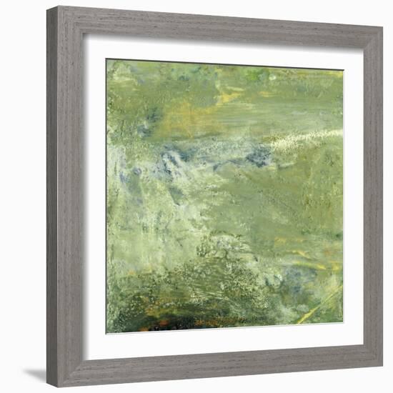 Encaustic Tile in Green VII-Sharon Gordon-Framed Art Print