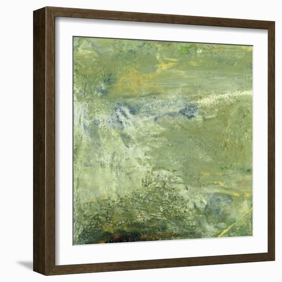 Encaustic Tile in Green VII-Sharon Gordon-Framed Art Print