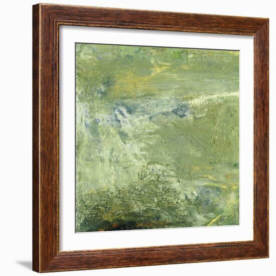 Encaustic Tile in Green VII-Sharon Gordon-Framed Art Print