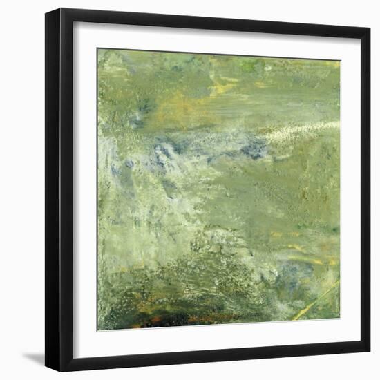 Encaustic Tile in Green VII-Sharon Gordon-Framed Art Print