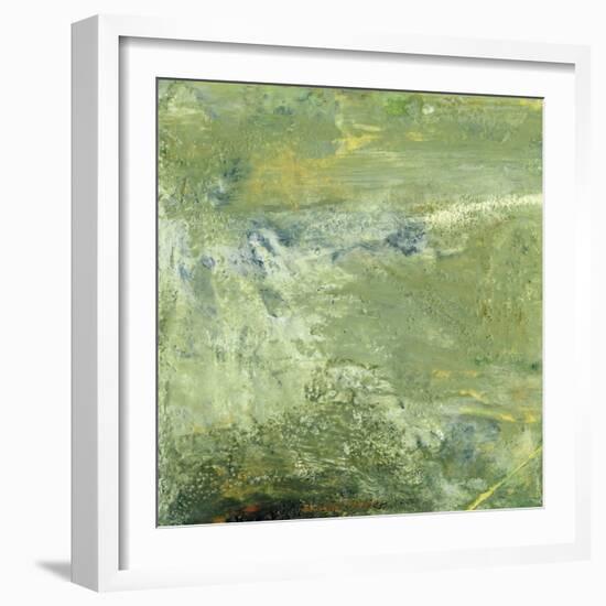 Encaustic Tile in Green VII-Sharon Gordon-Framed Art Print