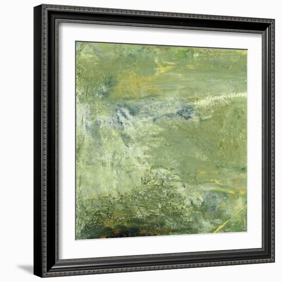 Encaustic Tile in Green VII-Sharon Gordon-Framed Art Print