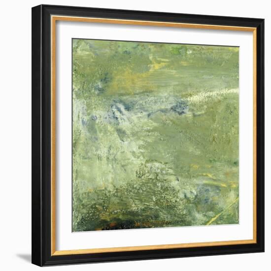 Encaustic Tile in Green VII-Sharon Gordon-Framed Art Print