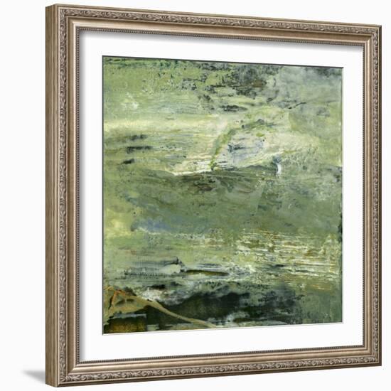 Encaustic Tile in Green VIII-Sharon Gordon-Framed Art Print