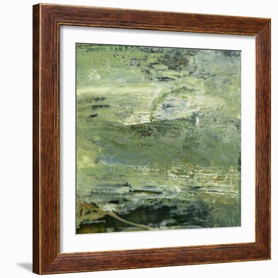 Encaustic Tile in Green VIII-Sharon Gordon-Framed Art Print