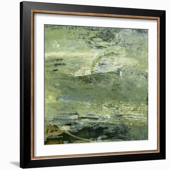 Encaustic Tile in Green VIII-Sharon Gordon-Framed Art Print