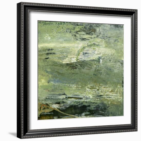 Encaustic Tile in Green VIII-Sharon Gordon-Framed Art Print