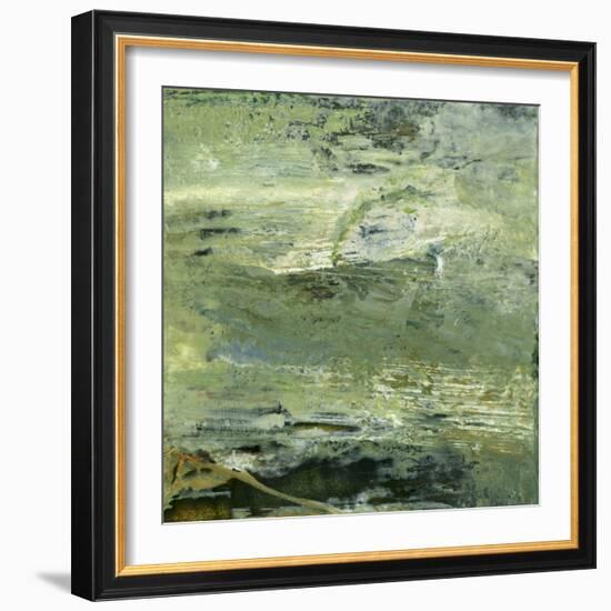 Encaustic Tile in Green VIII-Sharon Gordon-Framed Art Print