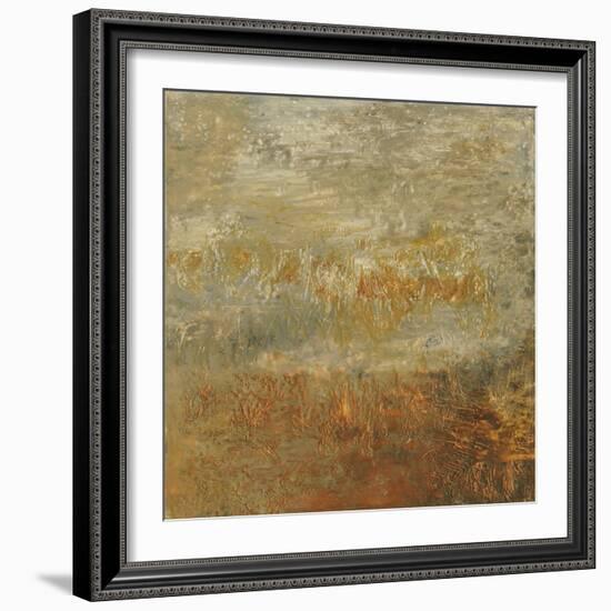 Encaustic Tile in Orange III-Sharon Gordon-Framed Art Print