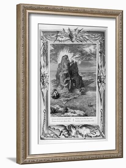 Enceladus Buried Underneath Mount Etna, 1733-Bernard Picart-Framed Giclee Print