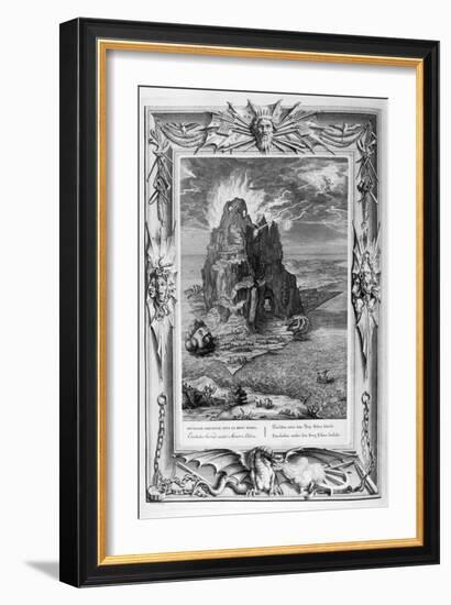 Enceladus Buried Underneath Mount Etna, 1733-Bernard Picart-Framed Giclee Print