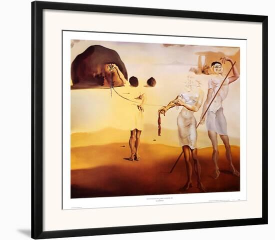 Enchanted Beach with Three Fluid Graces-Salvador Dalí-Framed Art Print