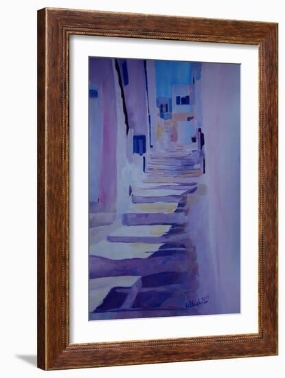 Enchanting Mykonos Greece View with Stairs-Markus Bleichner-Framed Art Print