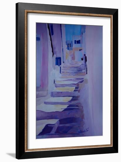 Enchanting Mykonos Greece View with Stairs-Markus Bleichner-Framed Art Print