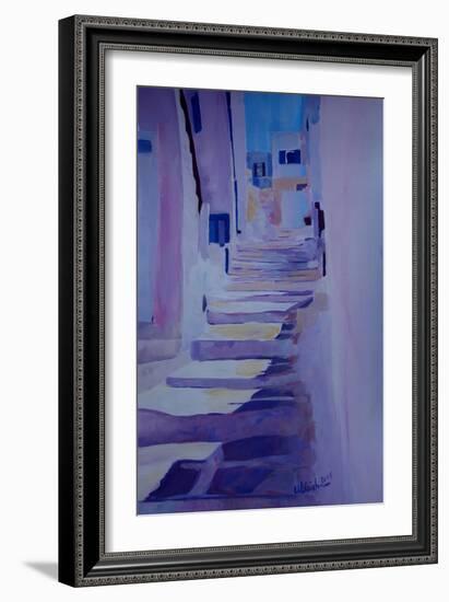 Enchanting Mykonos Greece View with Stairs-Markus Bleichner-Framed Art Print