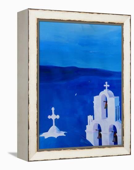 Enchanting Santorini Greece View from Oia-Markus Bleichner-Framed Stretched Canvas
