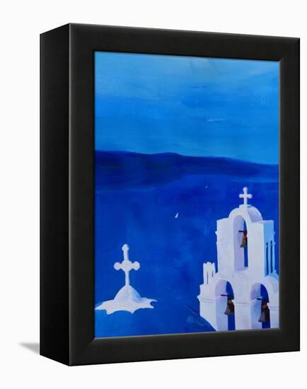 Enchanting Santorini Greece View from Oia-Markus Bleichner-Framed Stretched Canvas