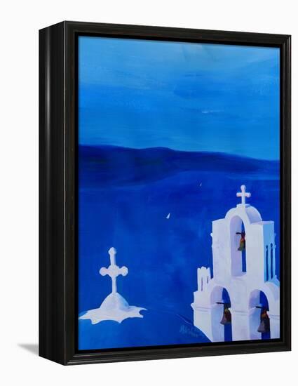 Enchanting Santorini Greece View from Oia-Markus Bleichner-Framed Stretched Canvas