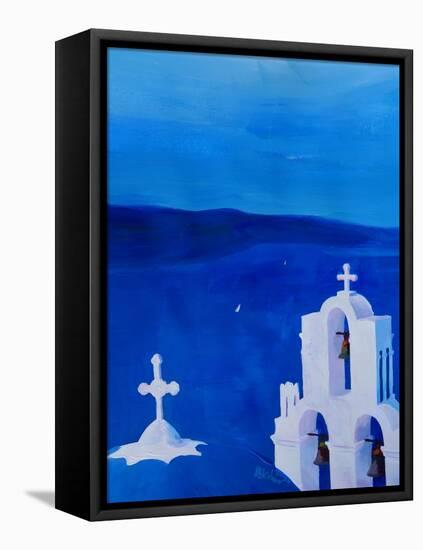 Enchanting Santorini Greece View from Oia-Markus Bleichner-Framed Stretched Canvas