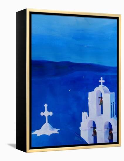 Enchanting Santorini Greece View from Oia-Markus Bleichner-Framed Stretched Canvas