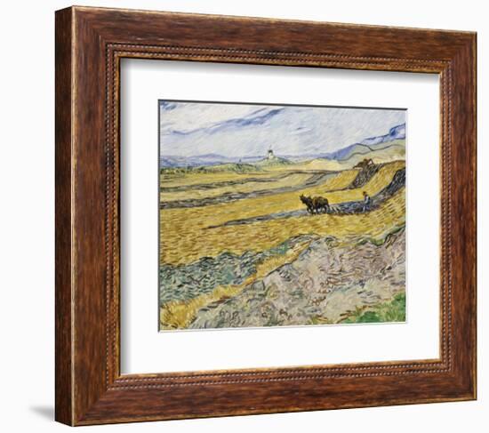 Enclosed Field with Ploughman-Vincent van Gogh-Framed Art Print