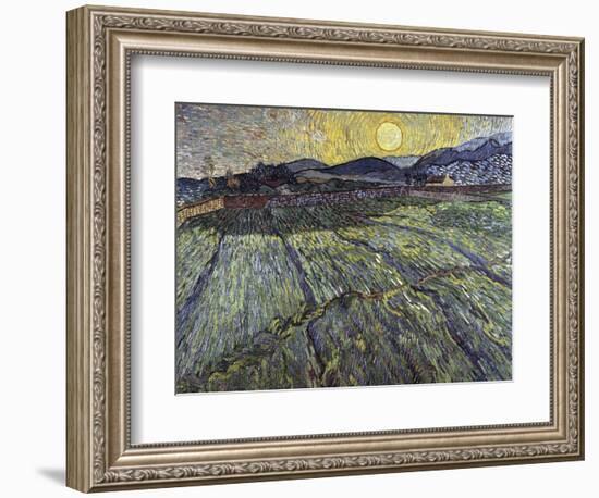 Enclosed Field with Rising Sun Saint-Remy-Vincent van Gogh-Framed Giclee Print