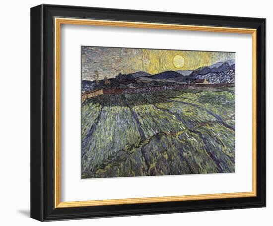 Enclosed Field with Rising Sun Saint-Remy-Vincent van Gogh-Framed Giclee Print