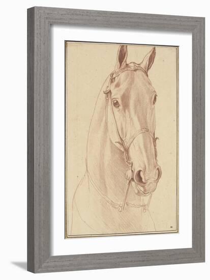 Encolure et tête de cheval bridée de face-Edme Bouchardon-Framed Giclee Print