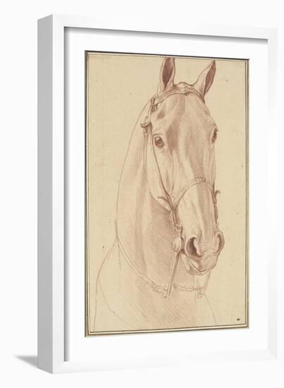 Encolure et tête de cheval bridée de face-Edme Bouchardon-Framed Giclee Print