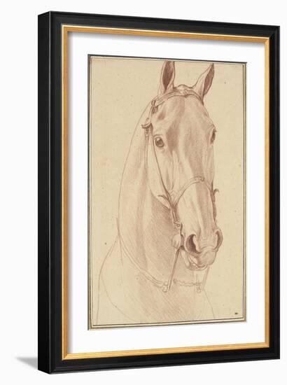 Encolure et tête de cheval bridée de face-Edme Bouchardon-Framed Giclee Print