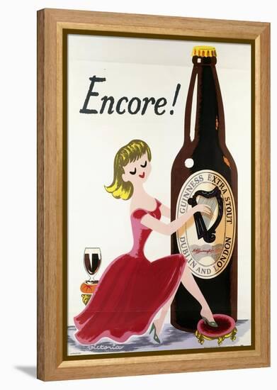 Encore! (Girl, Bottle and Harp), C.1938-null-Framed Premier Image Canvas