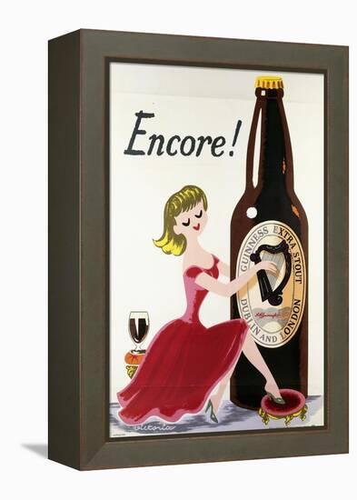 Encore! (Girl, Bottle and Harp), C.1938-null-Framed Premier Image Canvas