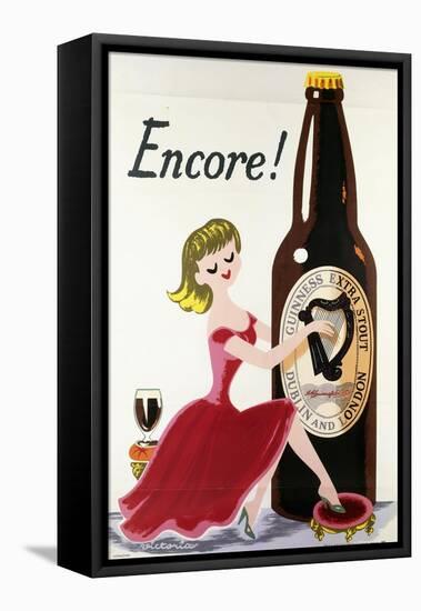 Encore! (Girl, Bottle and Harp), C.1938-null-Framed Premier Image Canvas