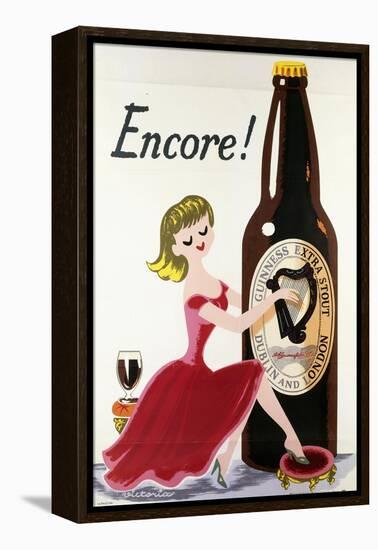 Encore! (Girl, Bottle and Harp), C.1938-null-Framed Premier Image Canvas