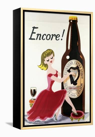 Encore! (Girl, Bottle and Harp), C.1938-null-Framed Premier Image Canvas