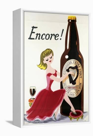 Encore! (Girl, Bottle and Harp), C.1938-null-Framed Premier Image Canvas