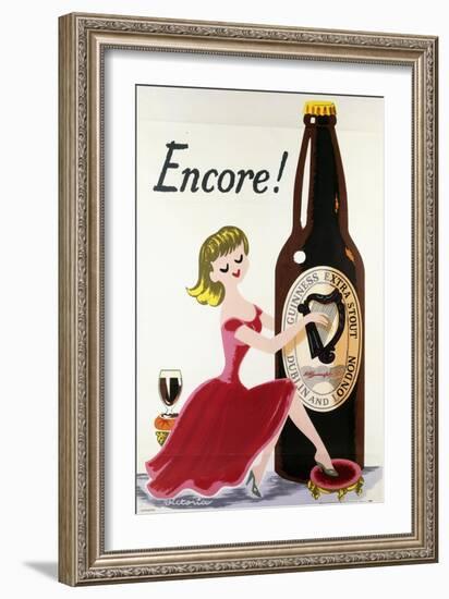 Encore! (Girl, Bottle and Harp), C.1938-null-Framed Giclee Print