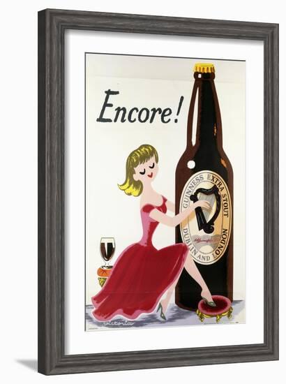 Encore! (Girl, Bottle and Harp), C.1938-null-Framed Giclee Print