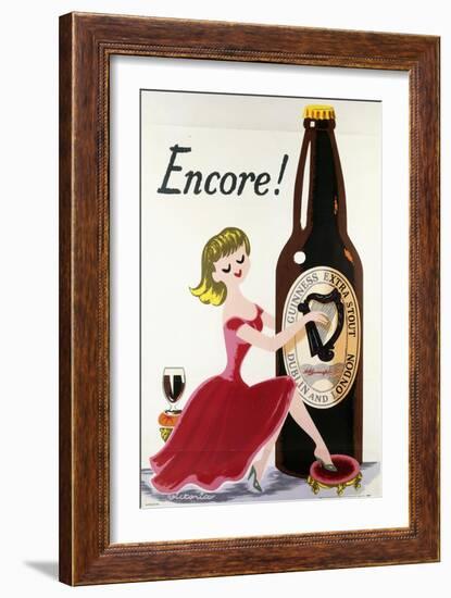 Encore! (Girl, Bottle and Harp), C.1938--Framed Giclee Print