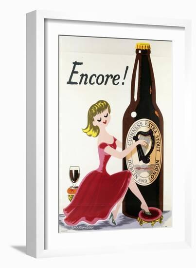 Encore! (Girl, Bottle and Harp), C.1938-null-Framed Giclee Print