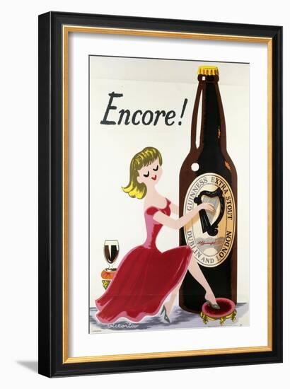 Encore! (Girl, Bottle and Harp), C.1938-null-Framed Giclee Print