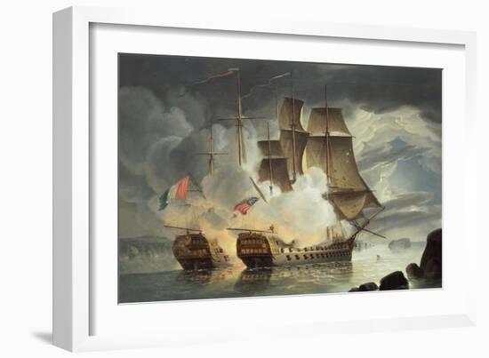 Encounter Between the Mars and the Hercules-John Christian Schetky-Framed Giclee Print