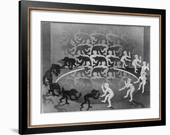 Encounter-M^ C^ Escher-Framed Art Print