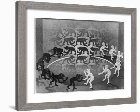 Encounter-M^ C^ Escher-Framed Art Print