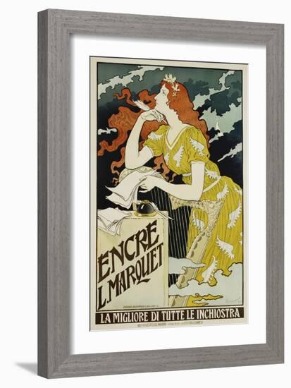 Encre L. Marquet Writing Products Poster-Eugene Grasset-Framed Giclee Print