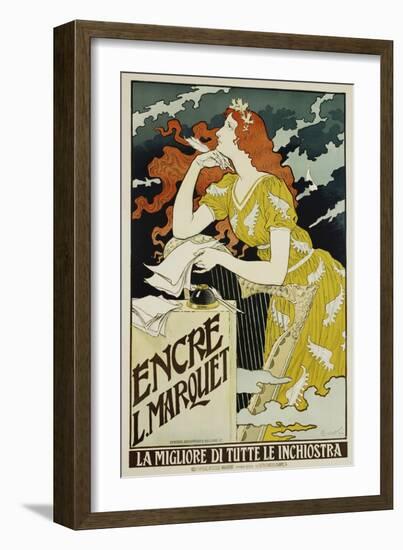 Encre L. Marquet Writing Products Poster-Eugene Grasset-Framed Giclee Print