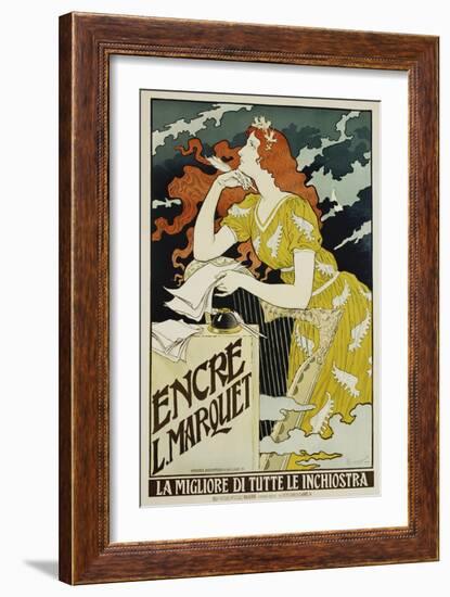 Encre L. Marquet Writing Products Poster-Eugene Grasset-Framed Giclee Print